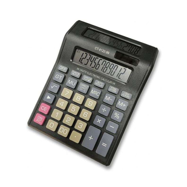 Pack 2 Calculadora de Escritorio Ronbon Doble Visor 12 Digitos CT-8122-99 Negro