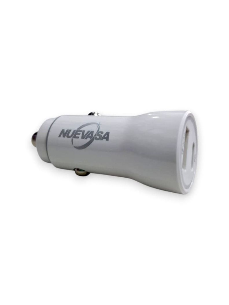 Cargador Auto Usb Y Tipo C 12v-24v Carga Rápida 20w Mini QC3.0 NVS- 233-0