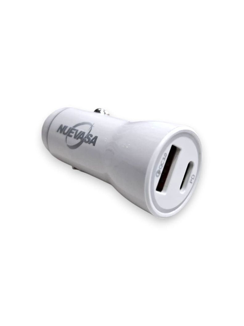 Cargador Auto Usb Y Tipo C 12v-24v Carga Rápida 20w Mini QC3.0 NVS- 233-3