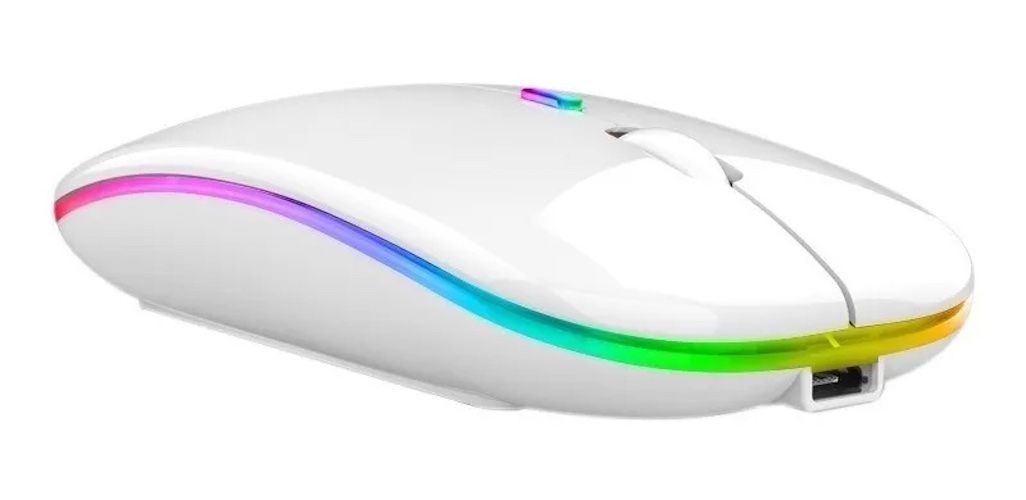 Mouse Silent 24g Inalámbrico Recargable Para Mac O Windows blanco-0