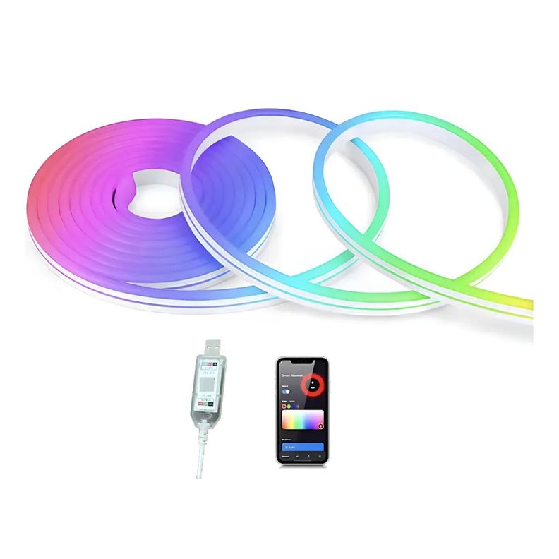 Tira LED RGB WiFi 5 m USB Control App Iluminacion Blanco