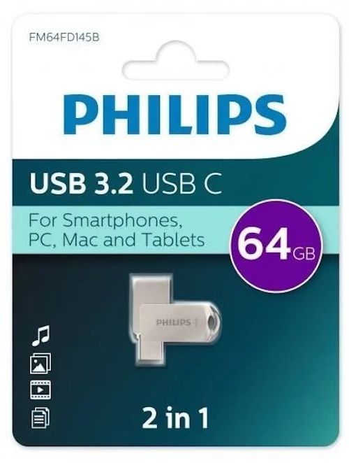 PENDRIVE PHILIPS 2 en 1 TYPE C 3.2 (64GB)-1