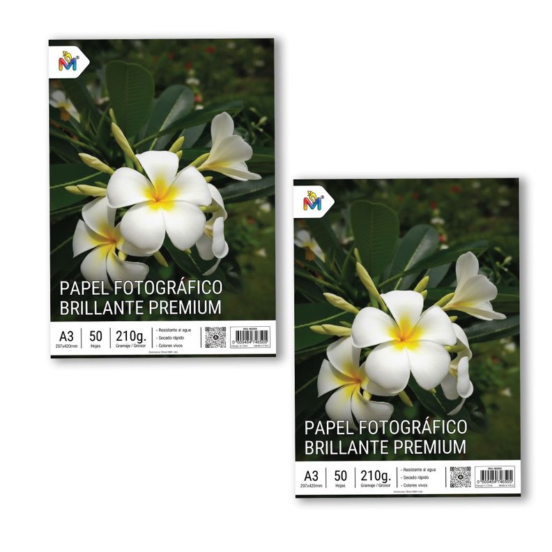 Papel Foto A3 x100 Hojas - 210g Brillo Secado Instantaneo