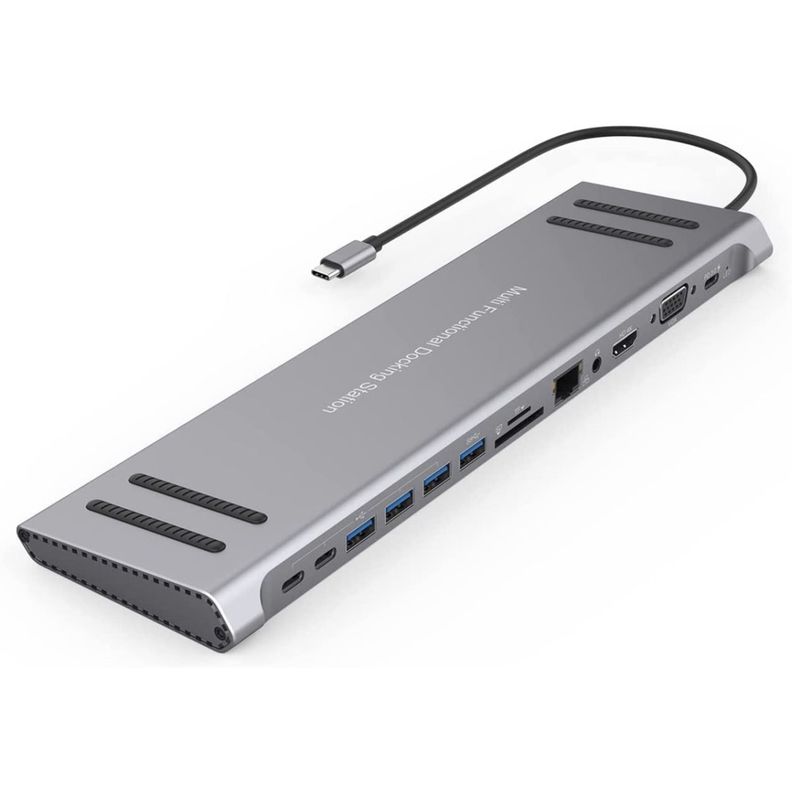 Adaptador Multipuerto USB-C 14 en 1 Docking Station 9199A Blanco