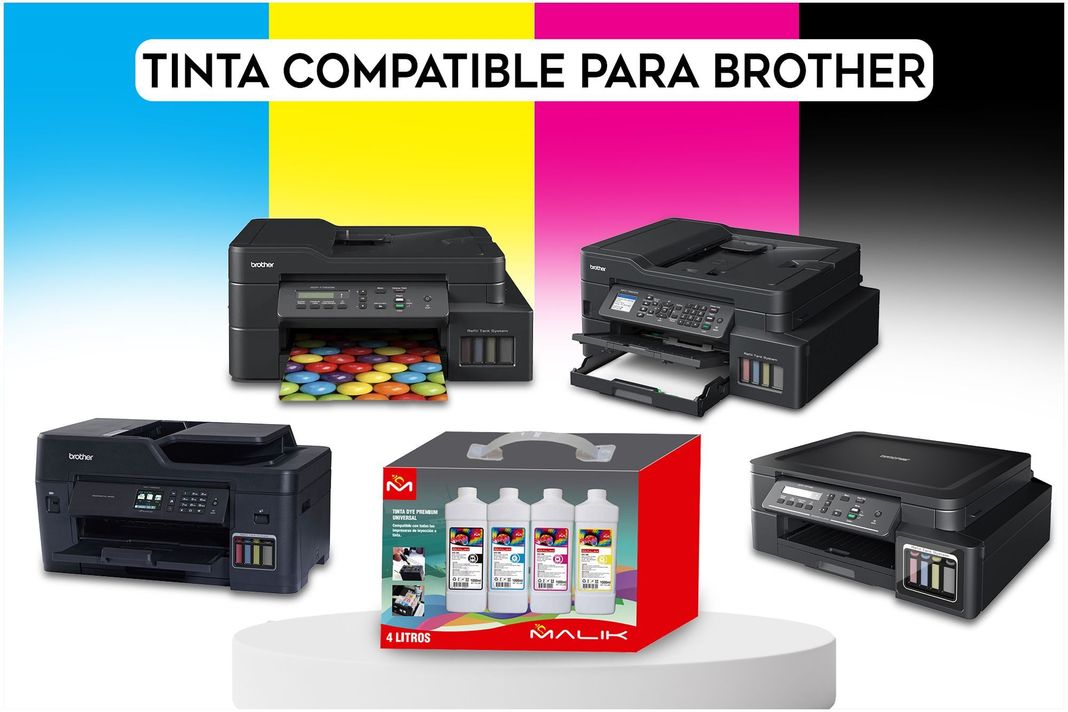 Papel Glossy 135gm 100 hojas + 4 Litros Tinta para Brother DCP-T710W-3