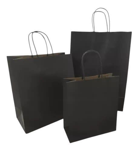 Embalaje Pack 24 Bolsa de Papel Color Negro 21x13x8 cms