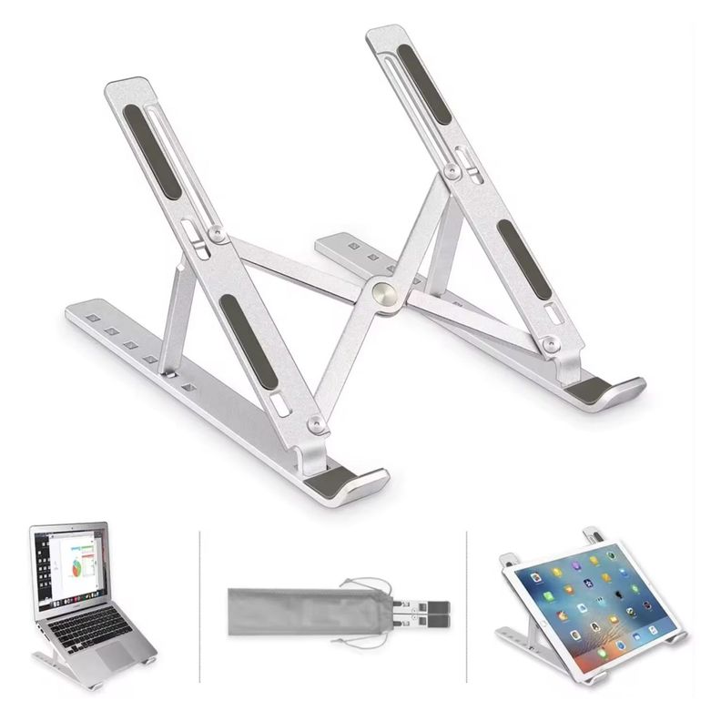 Base Soporte Laptop P1 Diseno Ergonomico Antideslizante Plateado
