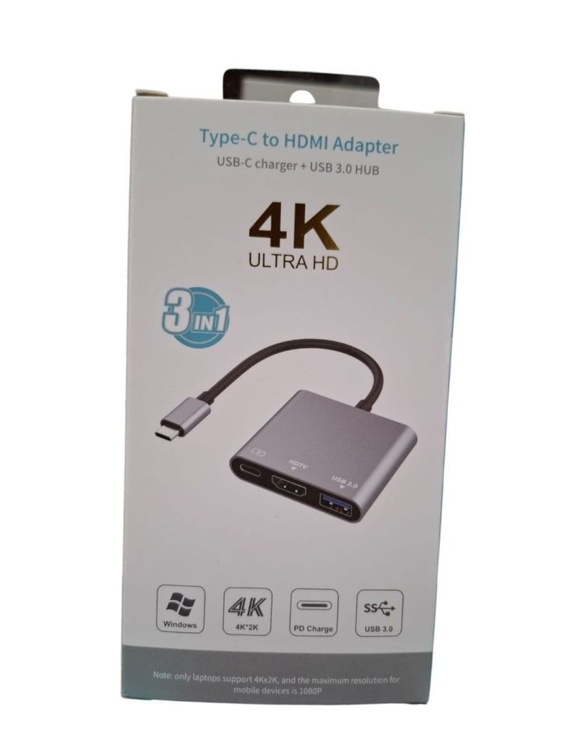 Adaptador Usb 3 En 1 Type Tipo C A Hdmi / Usb 3.0 / Tipo C 9175-1