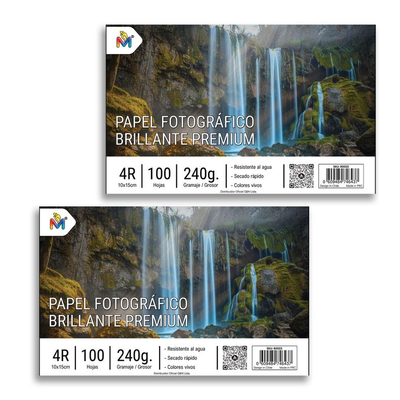 Duo Pack Papel 10x15 240g - 200 Hojas Grosor Superior