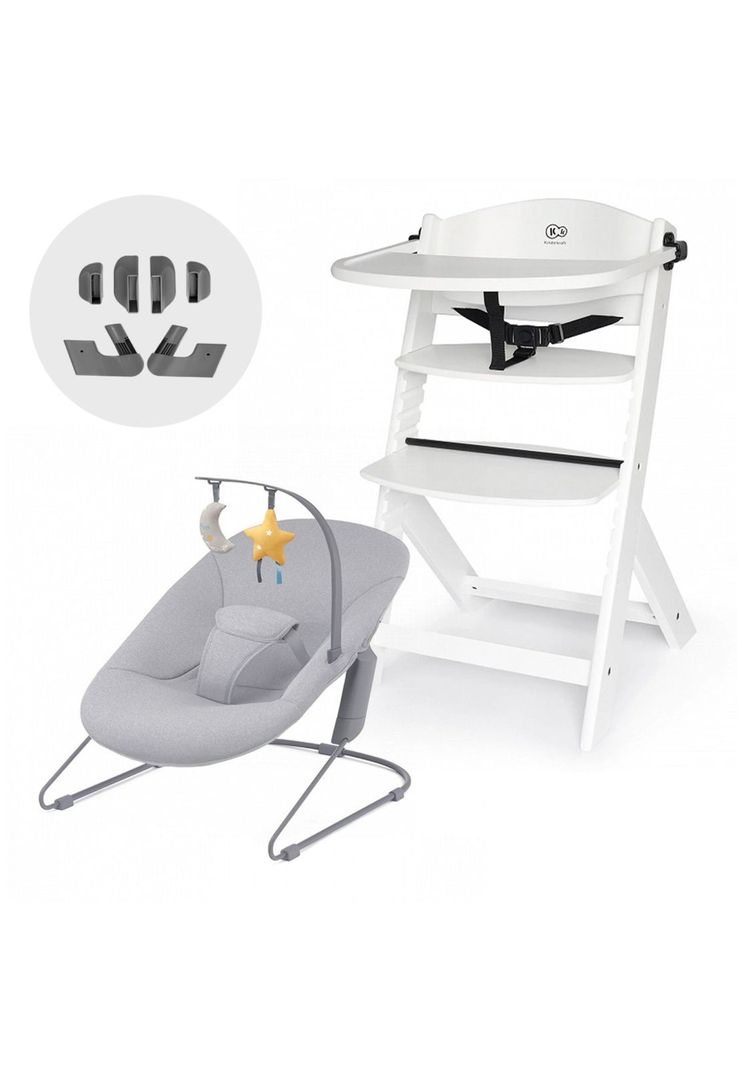Silla de comer 4 en 1: Enock + Calmee Blanca Blanco