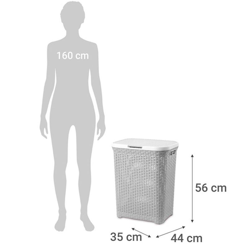 Cesto de Ropa con Tapa 60 litros Gris-2