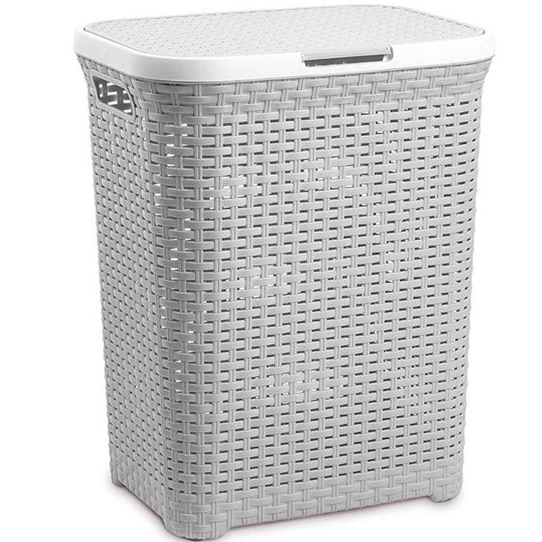 Cesto de Ropa con Tapa 60 litros Gris-0