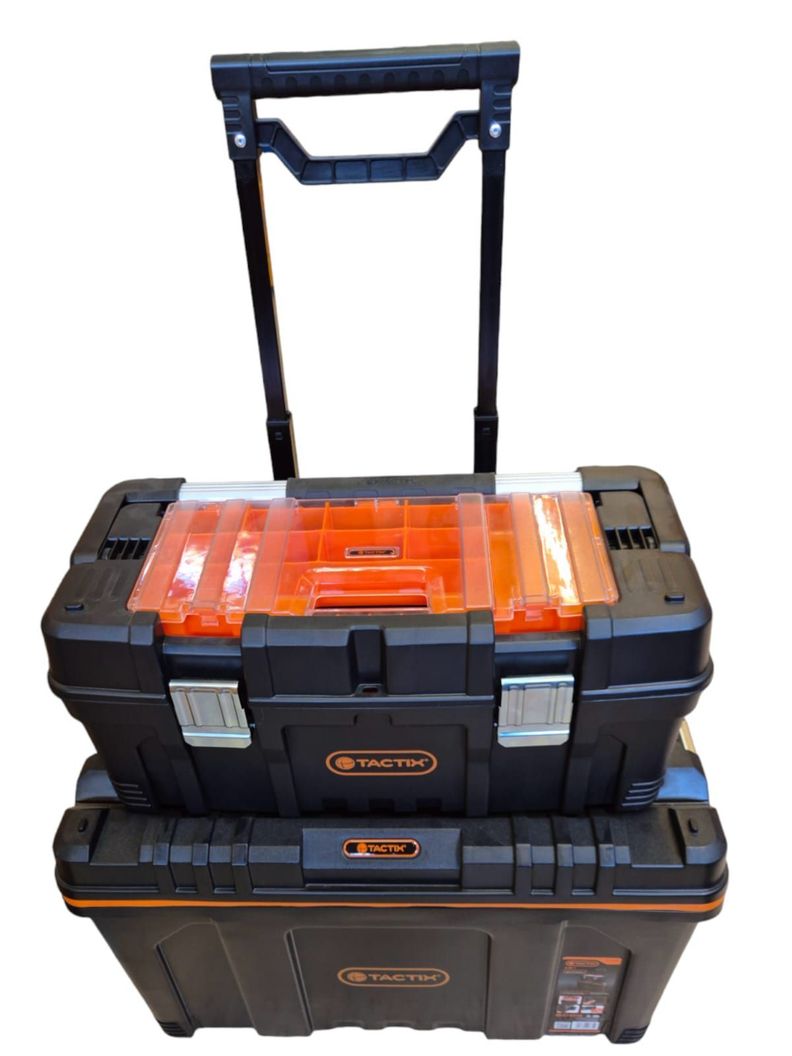 CAJA HERRAMIENTA PLASTICA 26" C/RUEDAS 2 EN 1 TACTIX 320308 -1