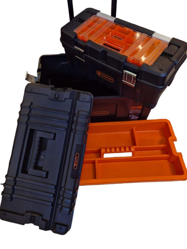 CAJA HERRAMIENTA PLASTICA 26" C/RUEDAS 2 EN 1 TACTIX 320308 -2
