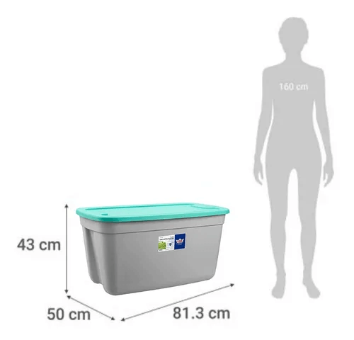 Caja Organizadora Megaforte 120 Lts con tapa.-3