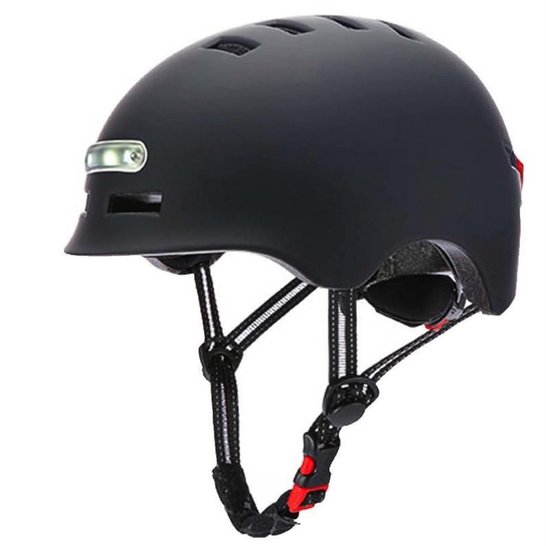 Casco Con Luz Para SCOOTER,BICICLETA Color Negro-0