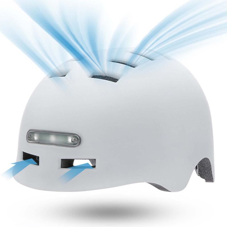 Casco Con Luz Para SCOOTER,BICICLETA Color Negro-3