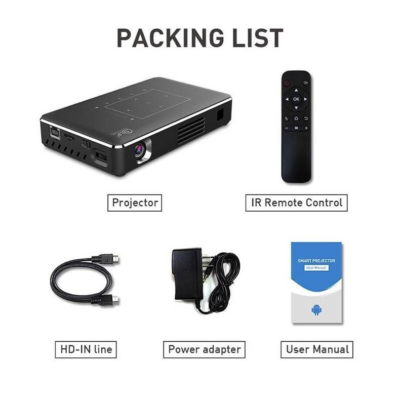 Proyector REAL TV P10 Mini, 4K, DLP, Android 9,0, WiFi, Bluetooth 4,0, portátil-3