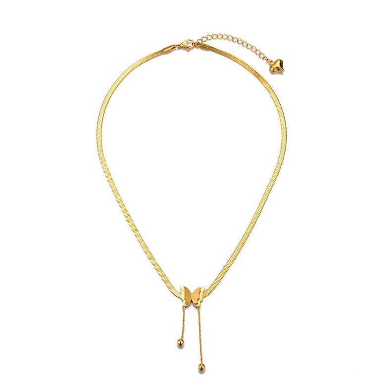 Collar Mariposa Doble Baño Oro 18kt-0