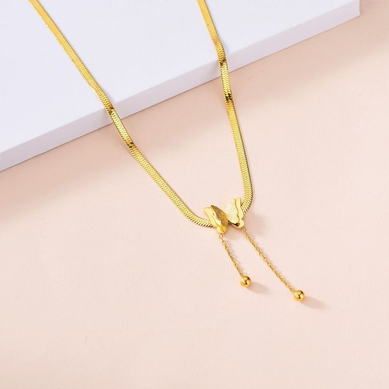 Collar Mariposa Doble Baño Oro 18kt-2