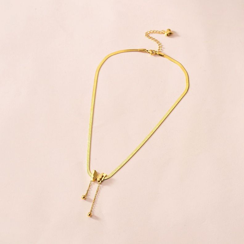 Collar Mariposa Doble Baño Oro 18kt-3