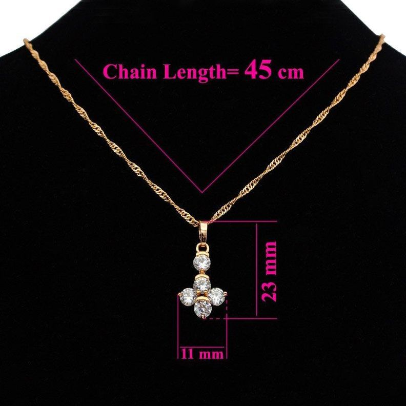 Collar Cruz Inv De Circones Multicolor Mujer Oro 18kt Bañado-1