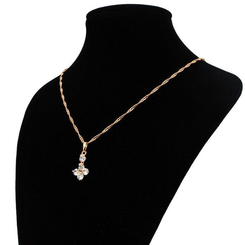 Collar Cruz Inv De Circones Multicolor Mujer Oro 18kt Bañado-2