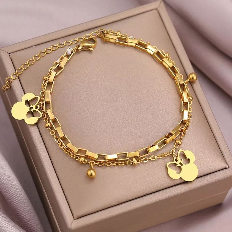Pulsera Minnie Mouse Exclusivo Baño Oro 18kt LUXURYJOYAS -1