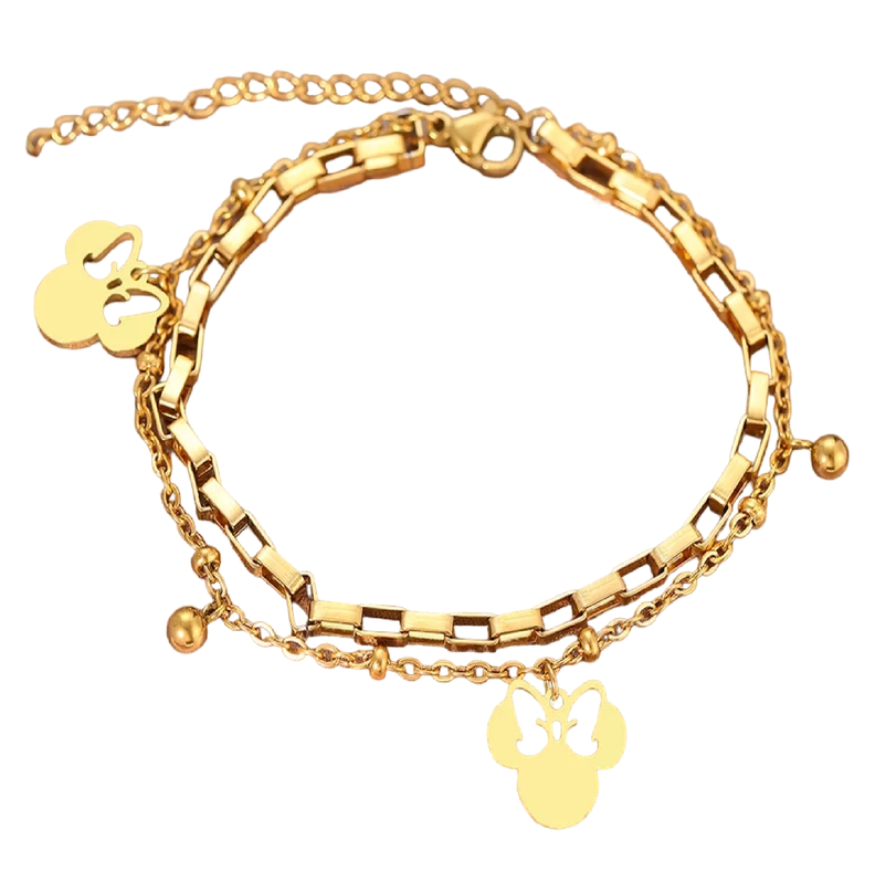 Pulsera Minnie Mouse Exclusivo Baño Oro 18kt LUXURYJOYAS -0