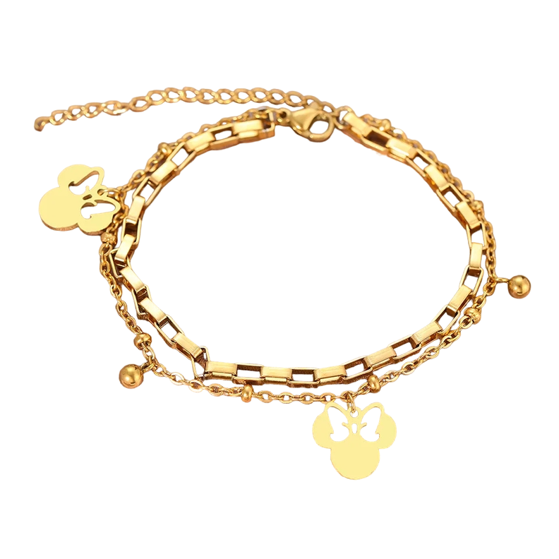 Pulsera Minnie Mouse Exclusivo Baño Oro 18kt LUXURYJOYAS -4