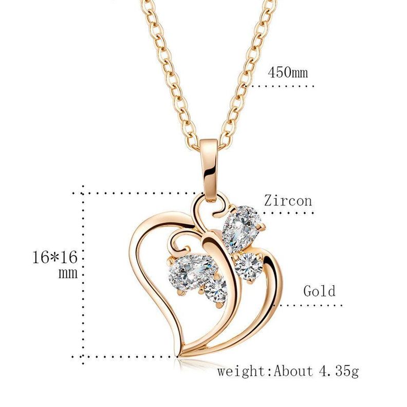 Collar Corazon Mariposa Baño Oro 18kt-1