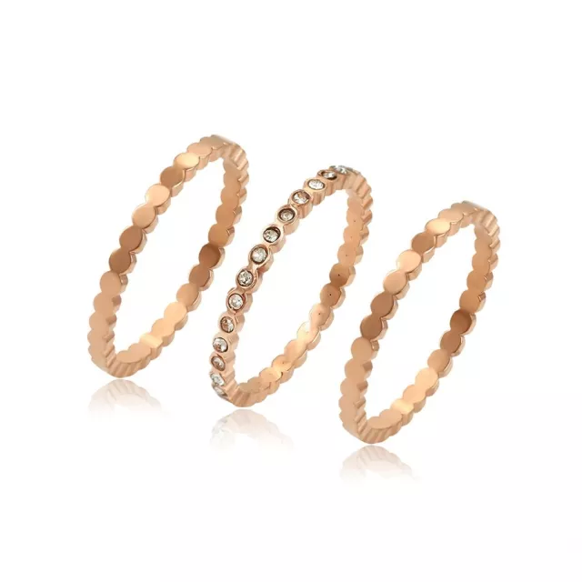 Anillo Triple Baño Oro 18kt Circones Cúbicos Exclusivo-0