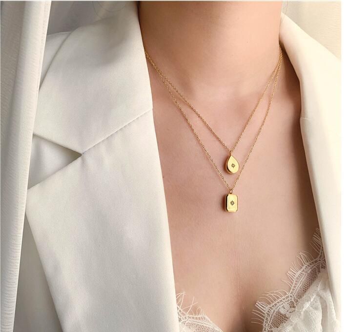Collar Gota Diamante Oro 18kt Mujer-1