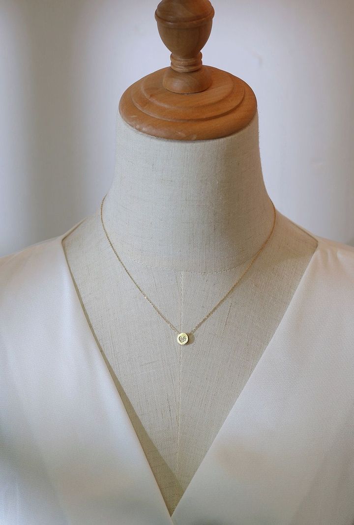 Collar Medalla Corazón Oro 18kt Bañado Diamantes Bañado LUXURYJOYAS-1