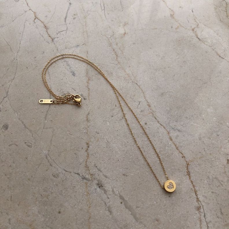 Collar Medalla Corazón Oro 18kt Bañado Diamantes Bañado LUXURYJOYAS-4