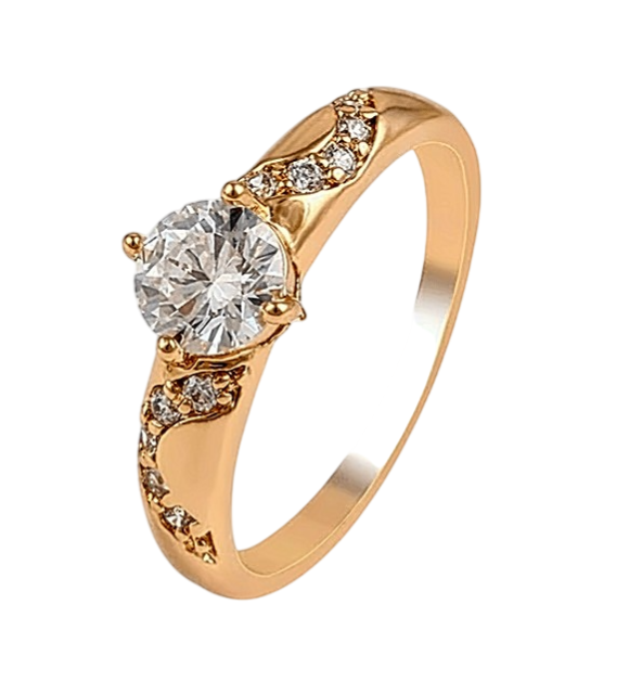 Anillo Compromiso Aniversario Toque De Oro 18kt-0
