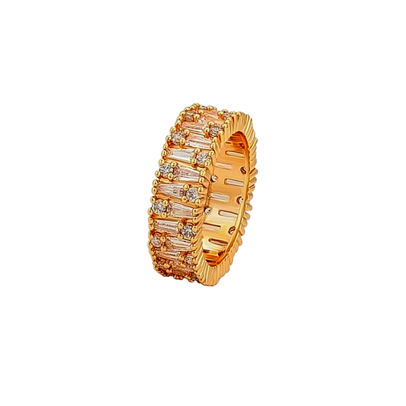 Anillo Cristales Circones Aniversario Oro 18kt Exclusivo-0