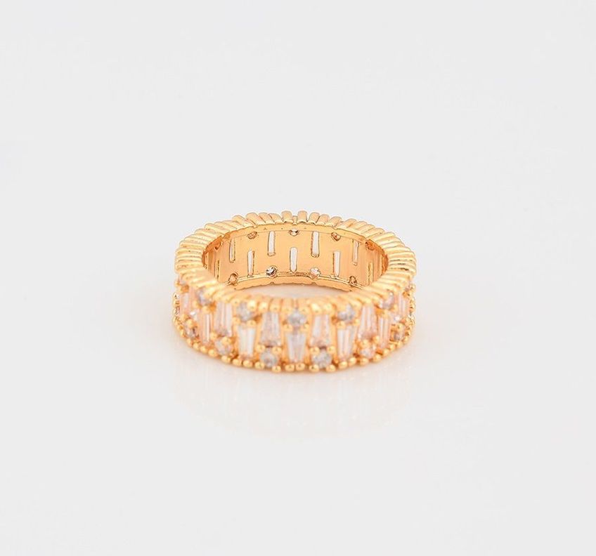 Anillo Cristales Circones Aniversario Oro 18kt Exclusivo-4