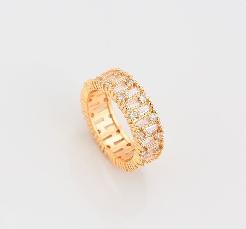 Anillo Cristales Circones Aniversario Oro 18kt Exclusivo-5