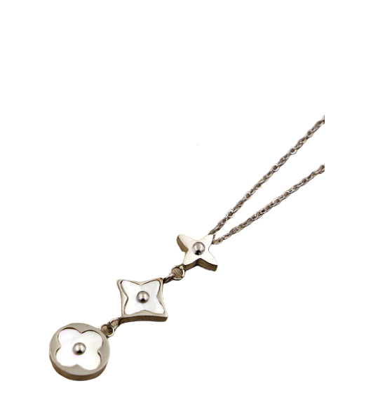Collar Exclusivo Flor De Nacar Oro 18kgp plateado-0