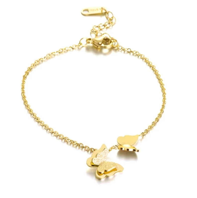 Pulsera Mariposa Oro 18k Luxury Baño Oro 18kt-0