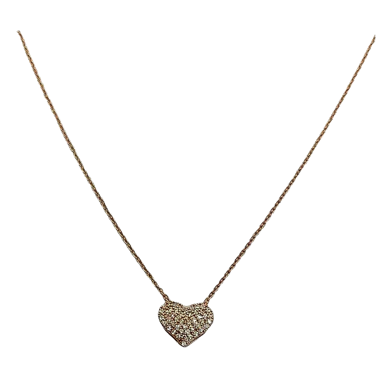 Collar Corazón Oro Rosa 18kt Con Cristales Austriaco LUXURYJOYASCL-3