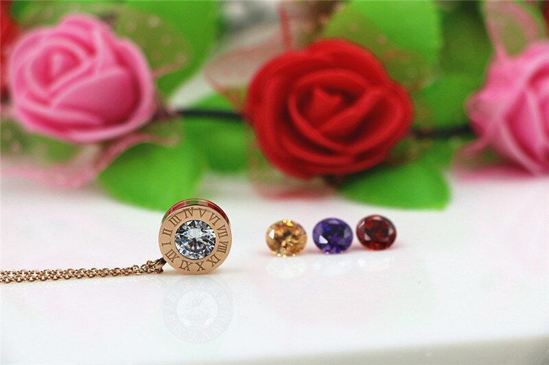 Collar Cambio De Circones Baño Oro Rosa 18k Juvenil Mujer -3