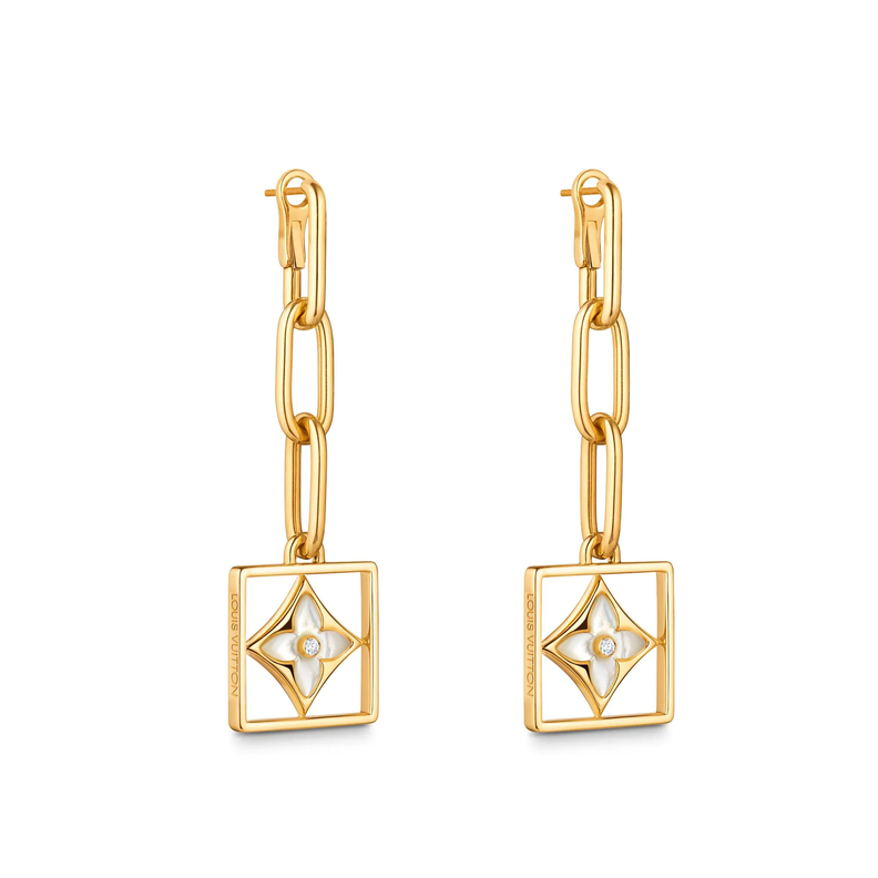 Joyas Aros Flor Lvt Baño Oro 18kt nacar Exclusivos-0