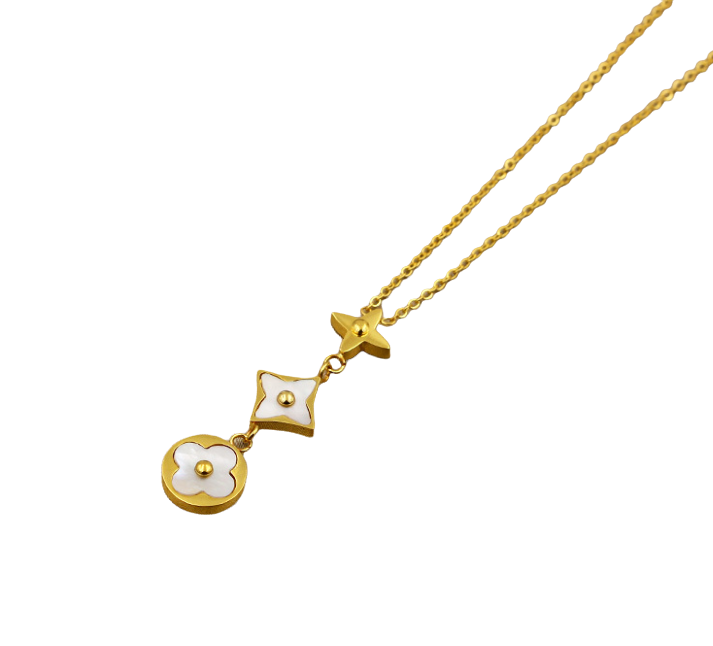 Collar Exclusivo Flor De Nacar Oro 18kgp dorado-0