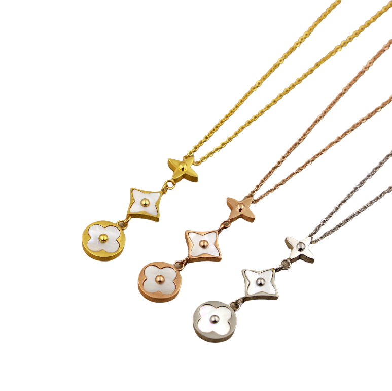 Collar Exclusivo Flor De Nacar Oro 18kgp dorado-1