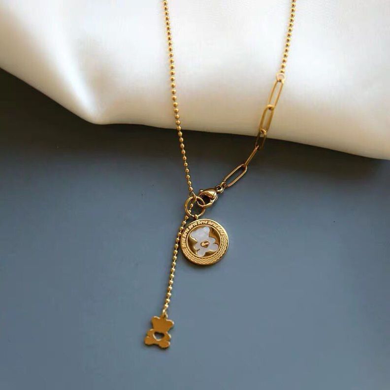 Collar Oso Oro 18kt bañado Nacar-2