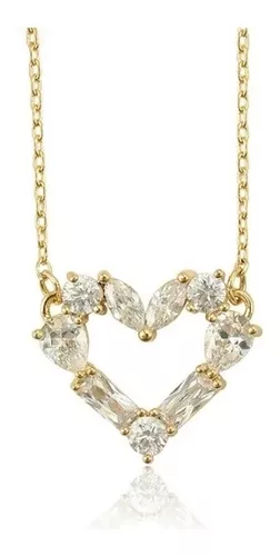 OFF Collar Corazón Oro 18kt Con Cristales Y Diamantes-0