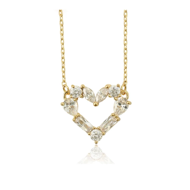 OFF Collar Corazón Oro 18kt Con Cristales Y Diamantes-1