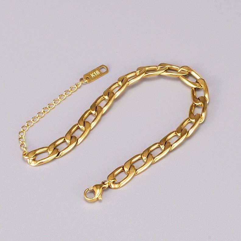 Pulsera Mujer Ajustable Cadenas Oro 18kt Bañado-1